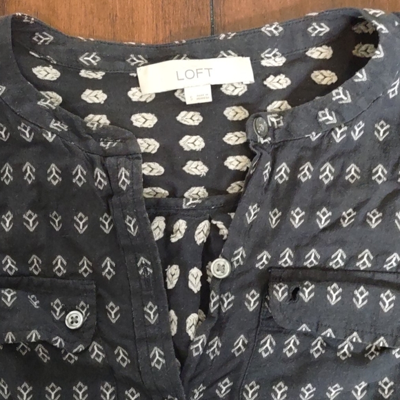 Anchor Collarless Softened Shirt - Fresh Navy - Picture 4 of 7